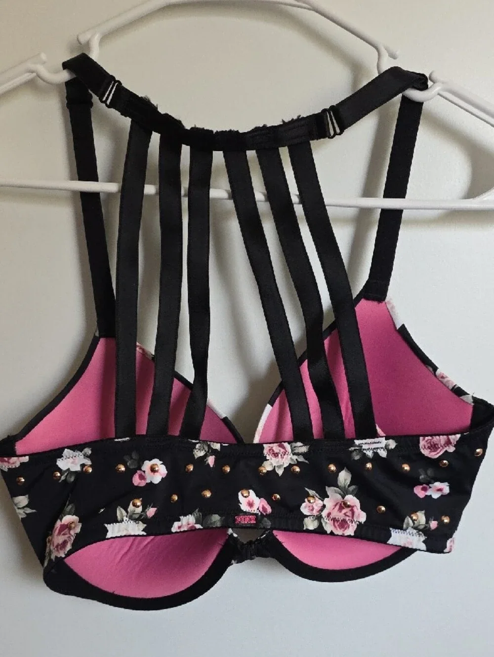 Victoria's Secret Black Floral Multi-Strap T-Shirt Bra